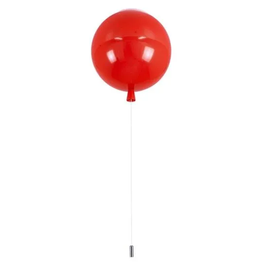 Balloon Μονόφωτο Παιδικό Φωτιστικό Κρεμαστό από Πλαστικό με Υποδοχή E27 Κόκκινο 30x33cm - 00652