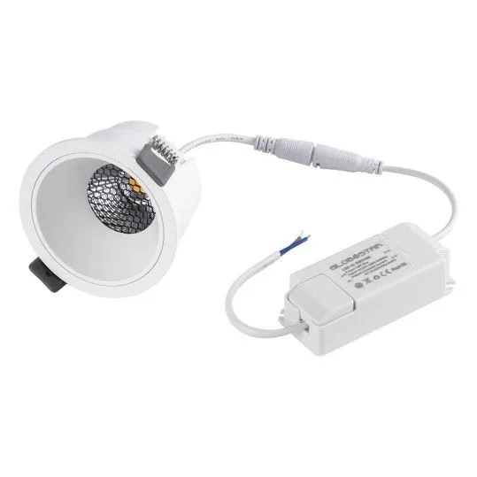 PLUTO-M Στρογγυλό Μεταλλικό Χωνευτό Σποτ με Ενσωματωμένο LED και Θερμό Λευκό Φως σε Λευκό χρώμα 8.4x8.4cm - 60255
