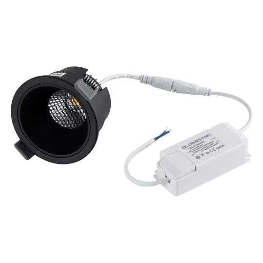 PLUTO-M Στρογγυλό Μεταλλικό Χωνευτό Σποτ με Ενσωματωμένο LED και Φυσικό Λευκό Φως σε Μαύρο χρώμα 8.4x8.4cm - 60256