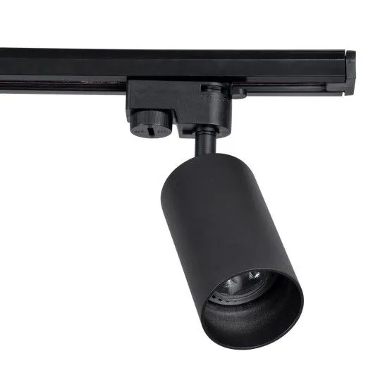LEO Μοντέρνο Φωτιστικό Οροφής Ράγα με Κινούμενα Σποτ Αλουμινίου σε Μαύρο Χρώμα - 60355