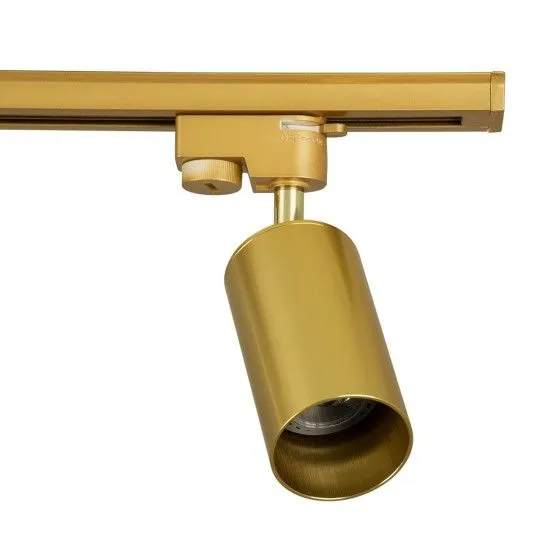 LEO Μοντέρνο Φωτιστικό Οροφής Ράγα με Κινούμενα Σποτ Αλουμινίου σε Χρυσό Χρώμα - 60358