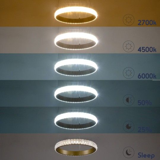 Diamond Μοντέρνο Κρεμαστό Φωτιστικό με Ενσωματωμένο LED σε Χρυσό Χρώμα - 61127