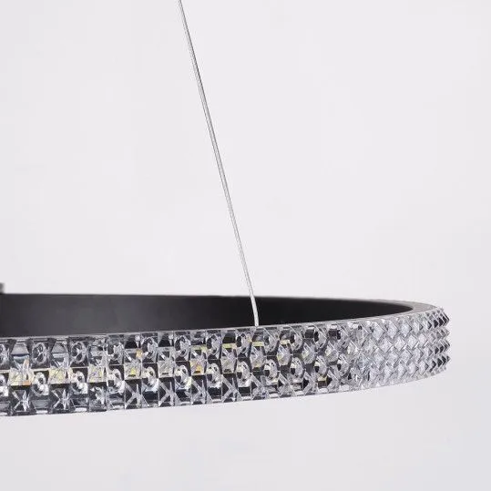Diamond Μοντέρνο Κρεμαστό Φωτιστικό με Ενσωματωμένο LED σε Μαύρο Χρώμα - 61130 