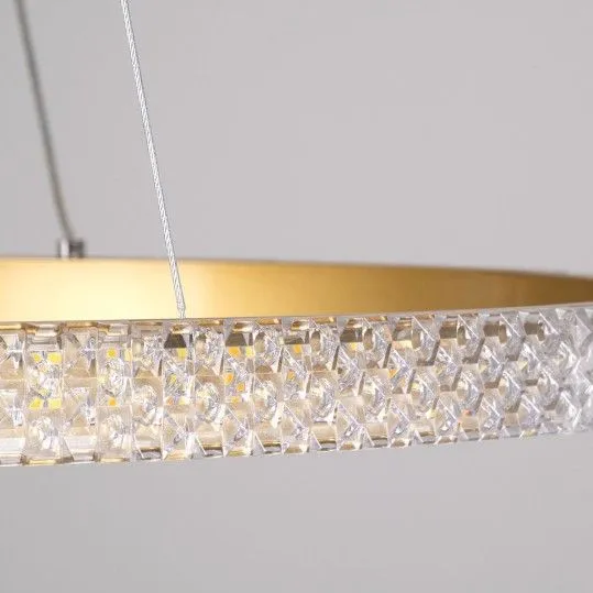 Diamond Μοντέρνο Κρεμαστό Φωτιστικό με Ενσωματωμένο LED σε Χρυσό Χρώμα - 61131