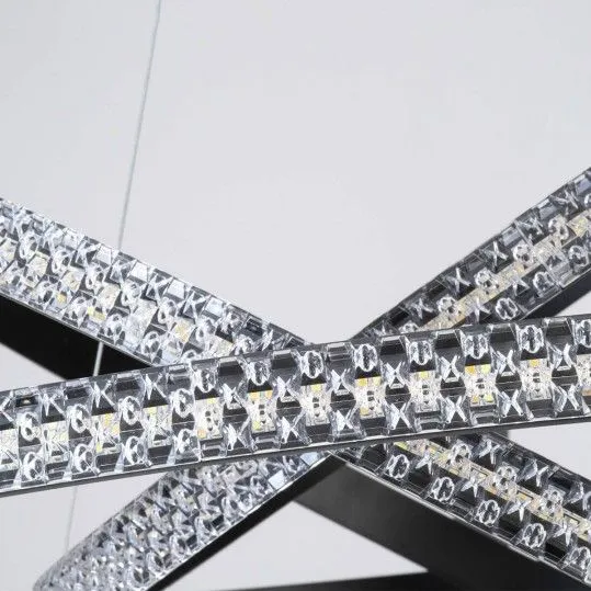 Diamond Trio Μοντέρνο Κρεμαστό Φωτιστικό με Ενσωματωμένο LED σε Μαύρο Χρώμα - 61136-DECO