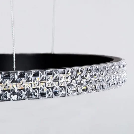 Diamond Trio Μοντέρνο Κρεμαστό Φωτιστικό με Ενσωματωμένο LED σε Μαύρο Χρώμα - 61142