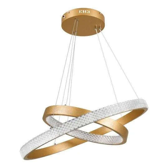 Diamond Duo Μοντέρνο Κρεμαστό Φωτιστικό με Ενσωματωμένο LED σε Χρυσό Χρώμα - 61151
