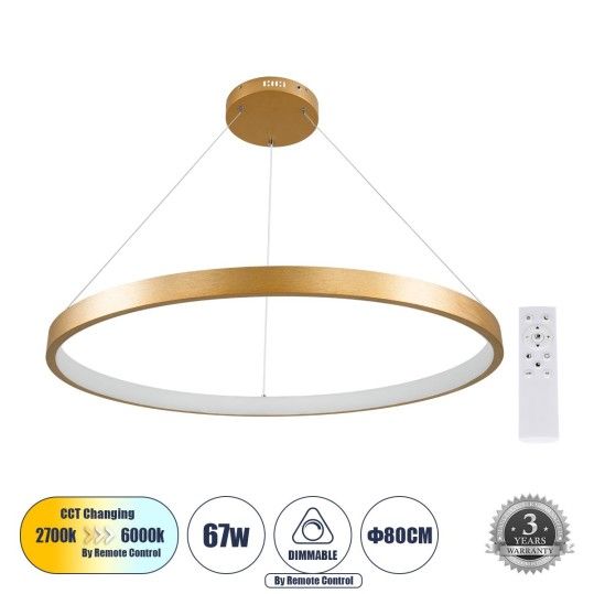 Κρεμαστό Φωτιστικό Δαχτυλίδι-Κύκλος LED με Εναλλαγή Φωτισμού All In One - NEMESIS 61163