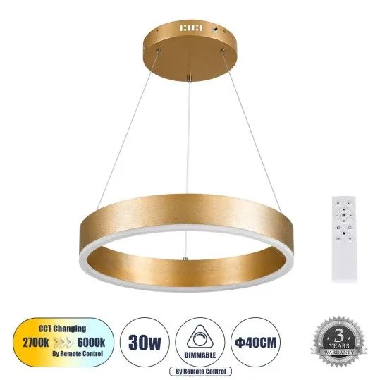 Κρεμαστό Φωτιστικό Δαχτυλίδι - Κύκλος LED με Εναλλαγή Φωτισμού All In One - VENOM 61175
