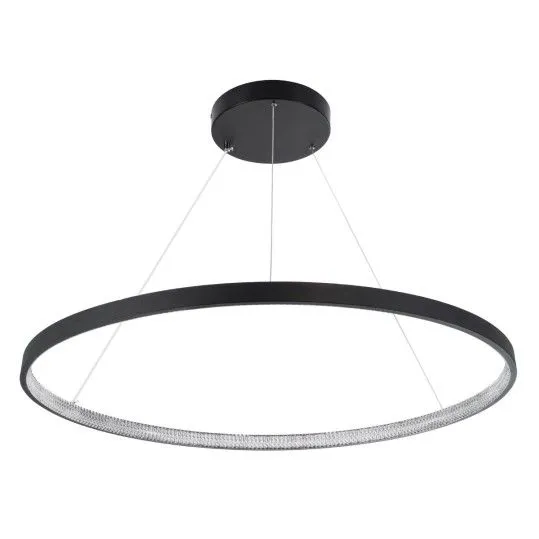 Κρεμαστό Φωτιστικό Δαχτυλίδι-Κύκλος LED CCT Με Τηλεχειρισμό Φ80cm Μαύρο - DIAMOND 61520