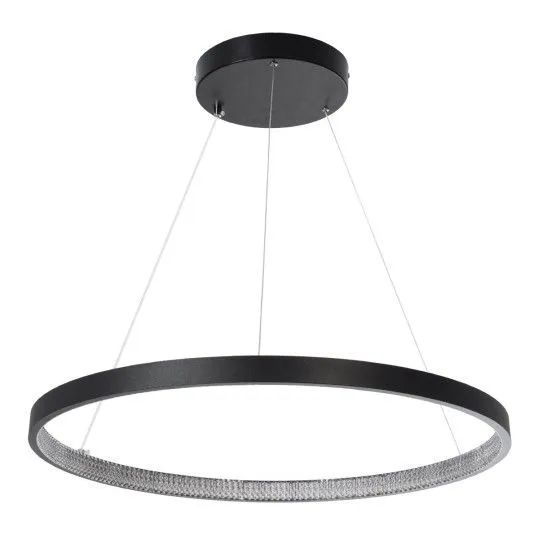 Κρεμαστό Φωτιστικό Δαχτυλίδι - Κύκλος LED Με Τηλεχειρισμό Φ60cm Μαύρο - DIAMOND 61522
