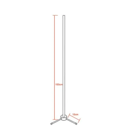 Minimal Επιδαπέδιο Φωτιστικό 150cm LED Θερμό Λευκό